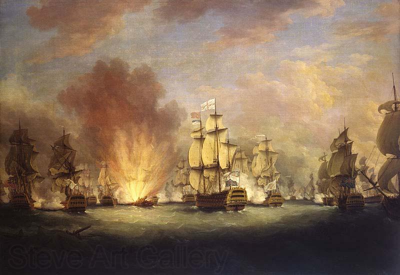 Richard Paton The Moonlight Battle off Cape St Vincent, 16 January 1780 Norge oil painting art